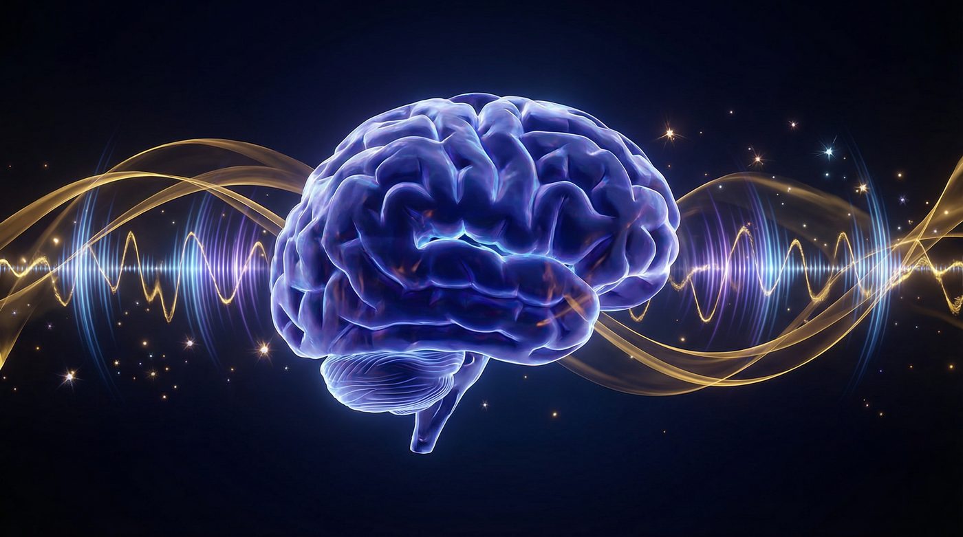 Brain with sound waves - The Memory Wave